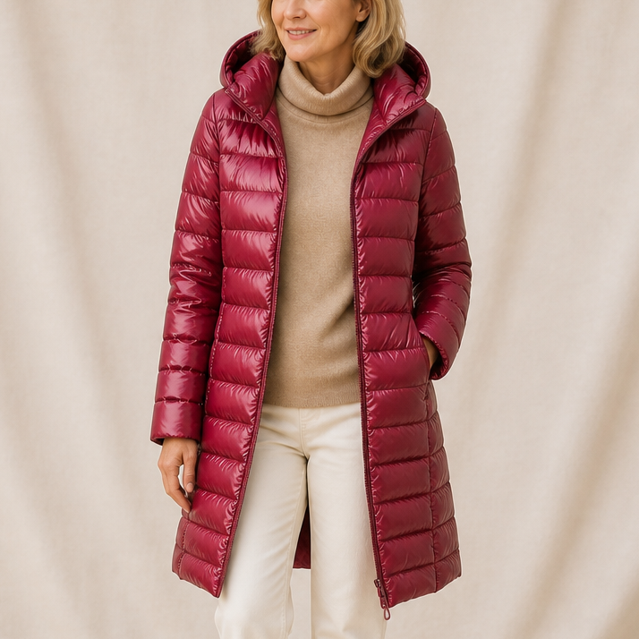 Veluna | Long Puffer Coat – Quilted Warmth for Women