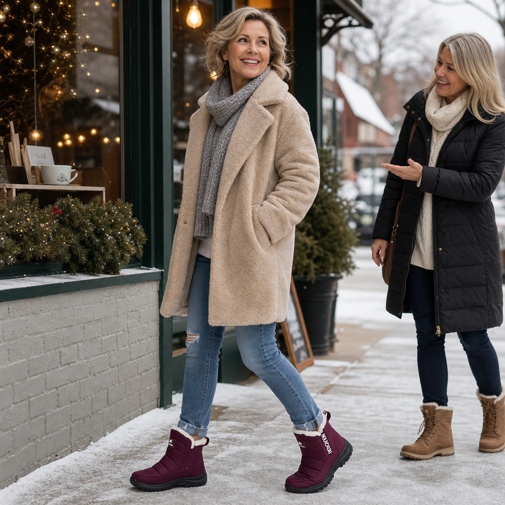 Gripwell | Faux-Fur Lined Waterproof Snow Boots – Casual Winter Style for Women