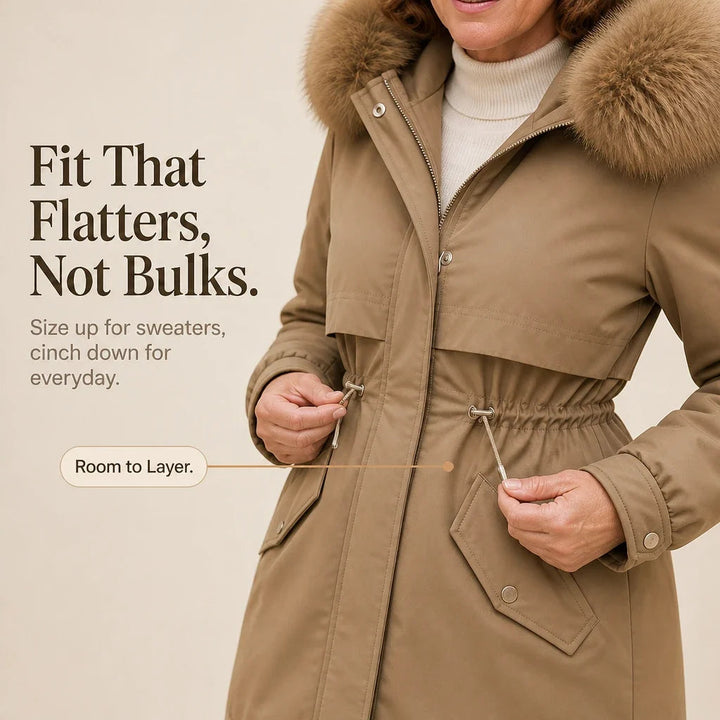 Velora | Plush-Lined Mid-Length Parka – Stylish Warmth for Women