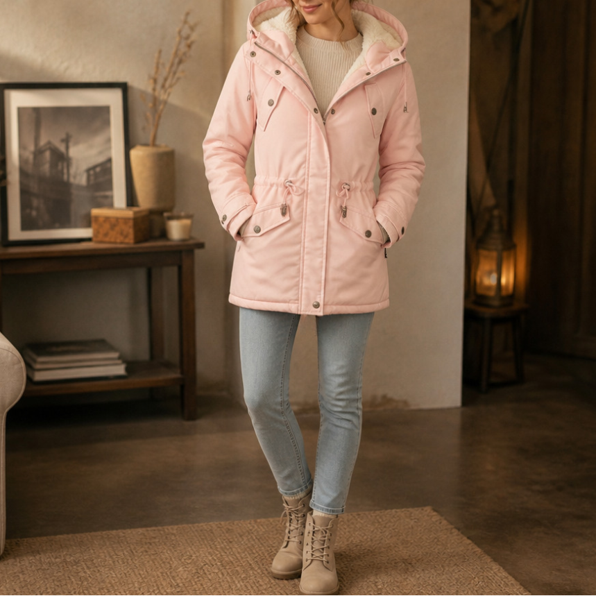 Warmbella | Padded Parka – Fleece-Lined Waist-Defining Style