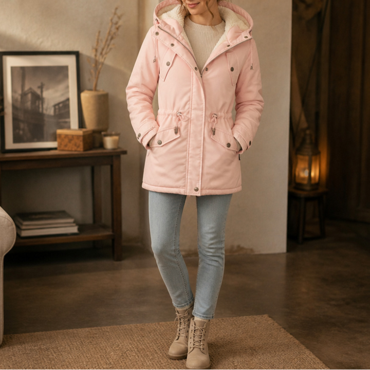 Warmbella | Padded Parka – Fleece-Lined Waist-Defining Style