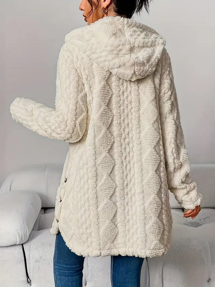 Celestia | Cardigan con cappuccio da donna in morbido peluche