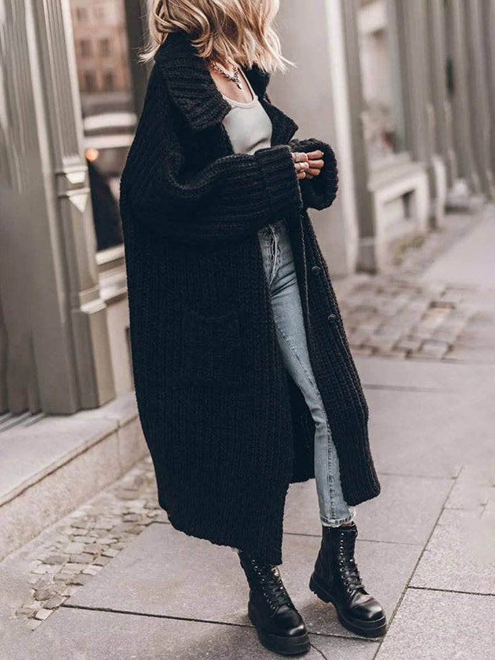 Marielle | Lange Strickjacke mit grobem Rippenmuster