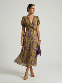 Flora | Floral Wrap-Style Midi Dress