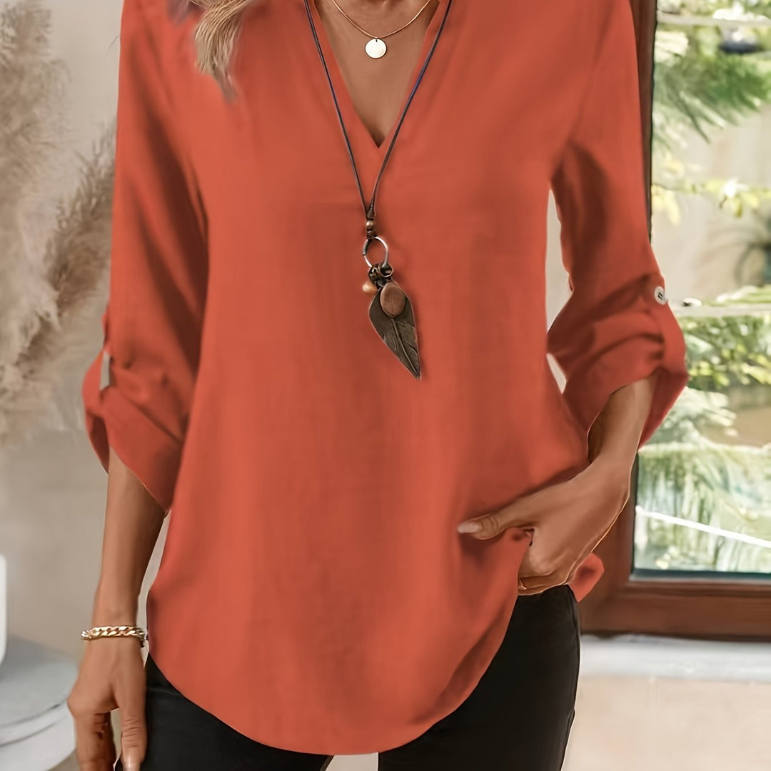 Corinna | V-Neck Blouse – Refined Style for Women