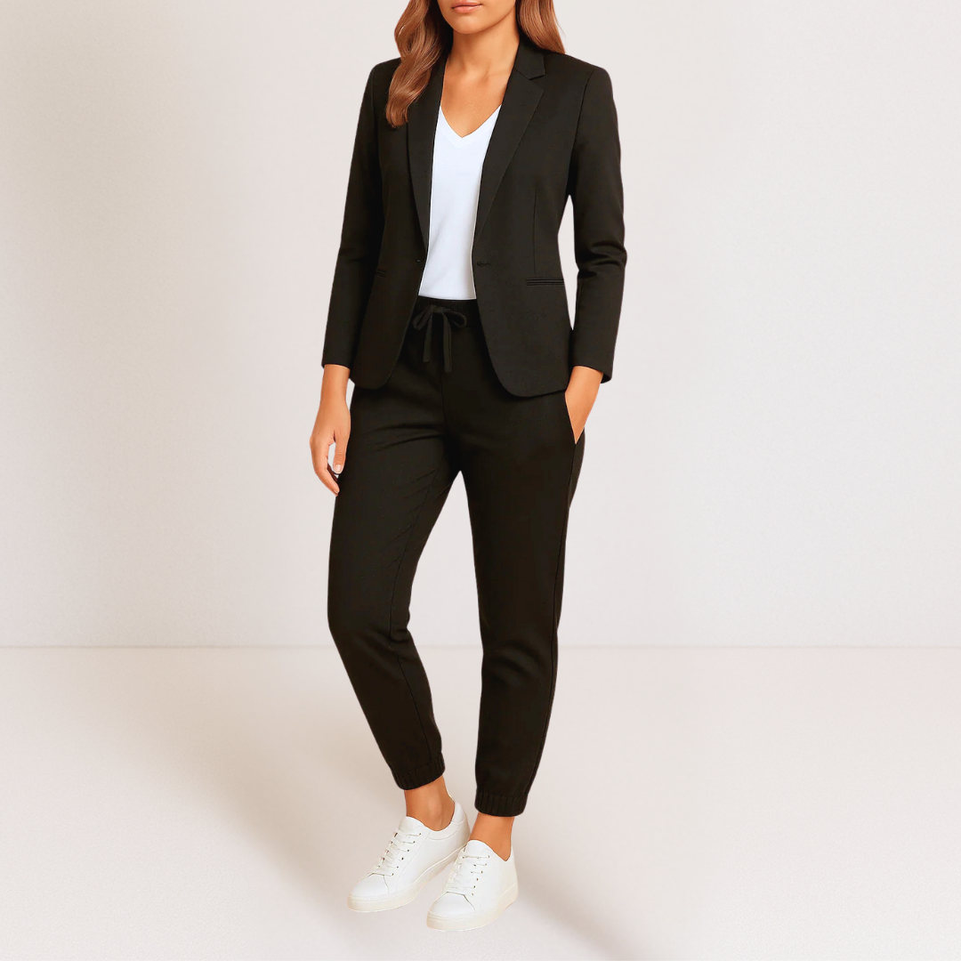 Elena | Women's Elegant Blazer & Tapered Jogger Suit Set