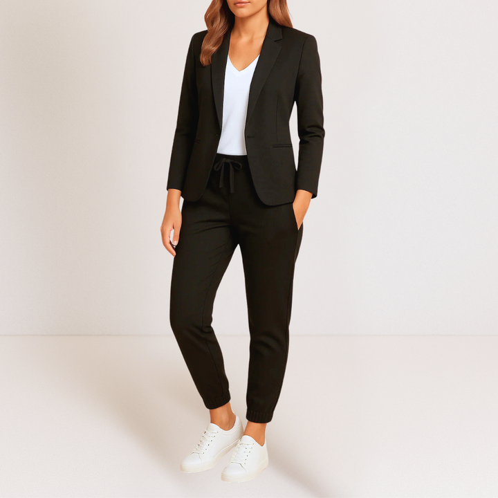 Elena | Women's Elegant Blazer & Tapered Jogger Suit Set
