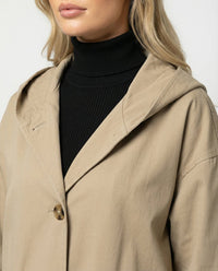 Elena | Women's Elegant Long Waterproof Hooded Trench Coat
