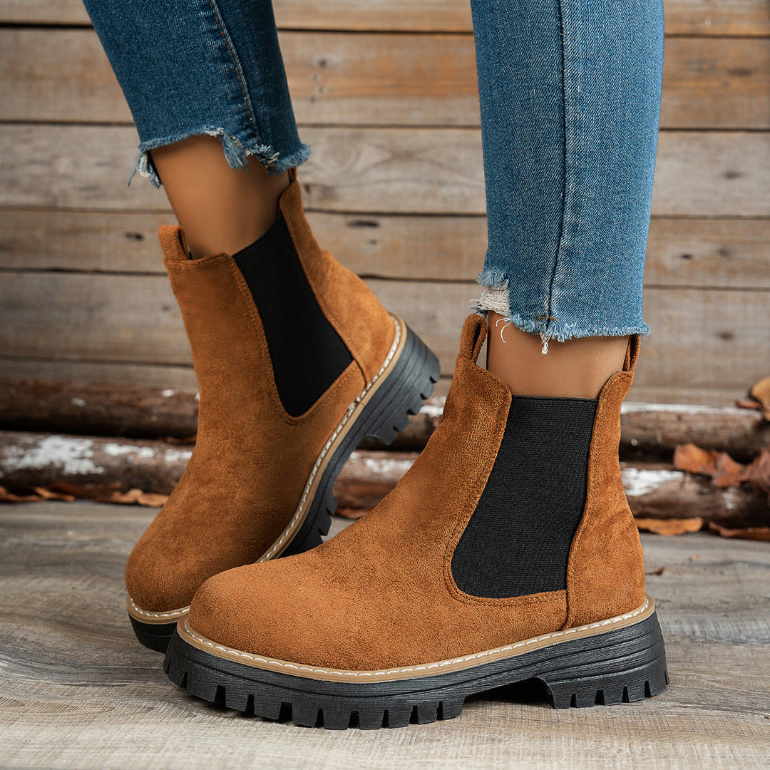 Aurelia | Women's Stylish Chunky Sole Chelsea Ankle Boots