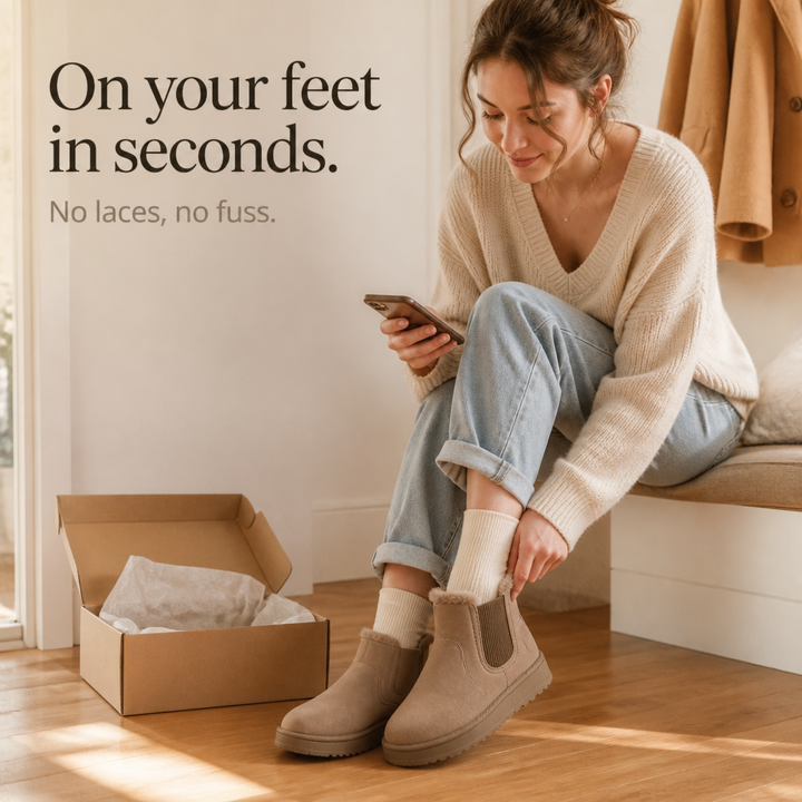 Cozywalk | Fur-Lined Slip-On Winter Boots – Casual Comfort for Women