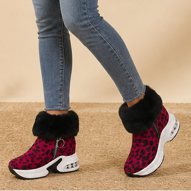 Veluna | Chunky Ankle Boots with Plush Fur-Cuff