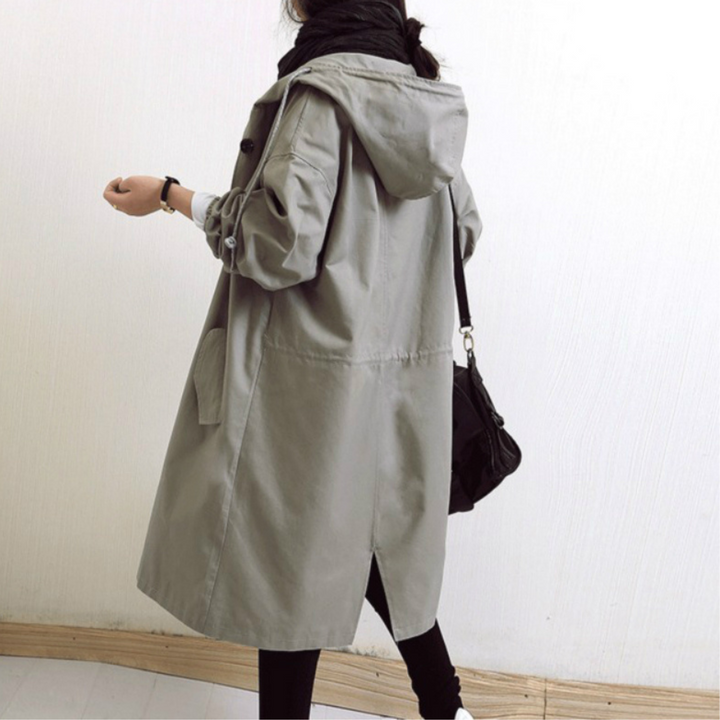 Maya | Women's Elegant Longline Hooded Trench Coat