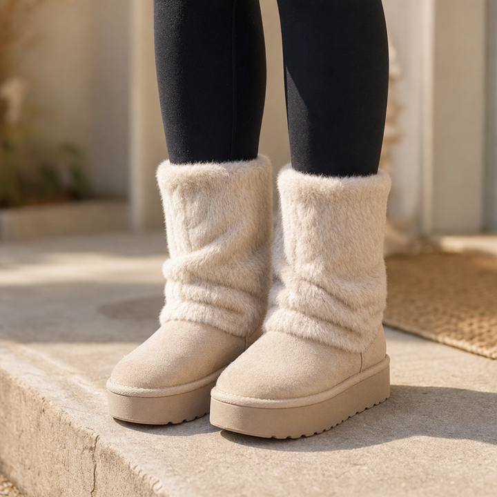 SnugLift | Faux-Fur Mid-Calf Platform Boots for Women – Cozy Winter Style