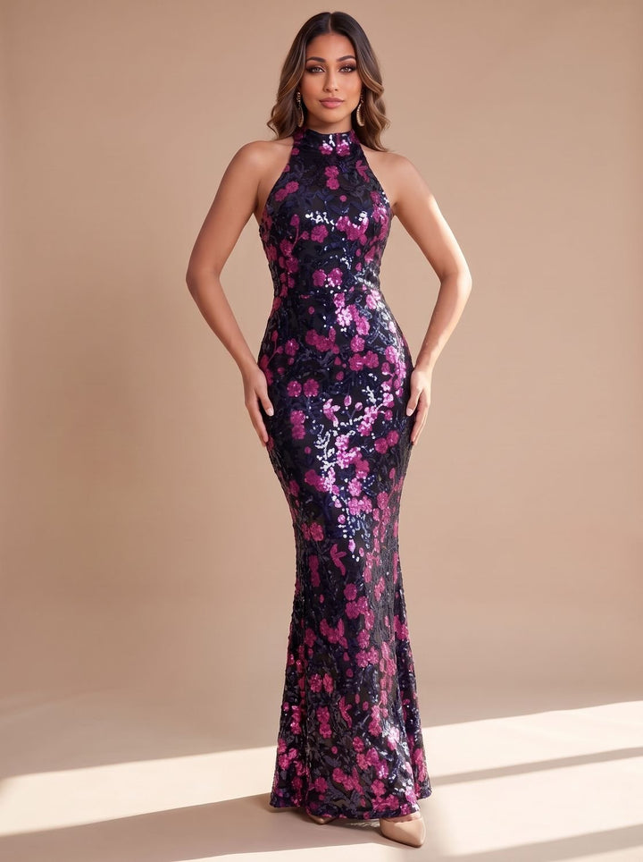 Grace | Floral Mermaid Dress – Elegant Sequin Gown for Women