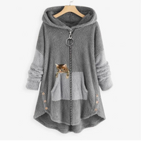 Agnes | Felpa con cappuccio morbida, tasche e bottoni