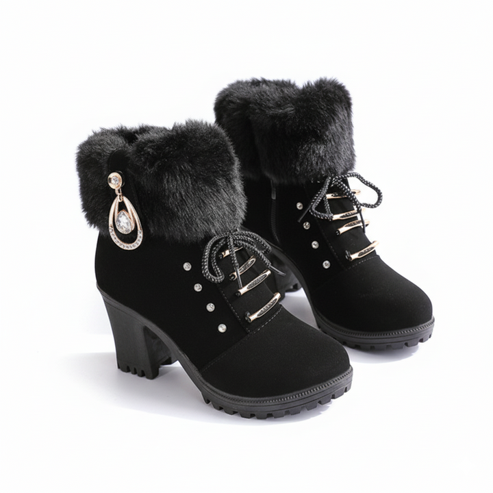 Velura | Faux Fur Winter Boots – Cozy Block Heel Style for Women