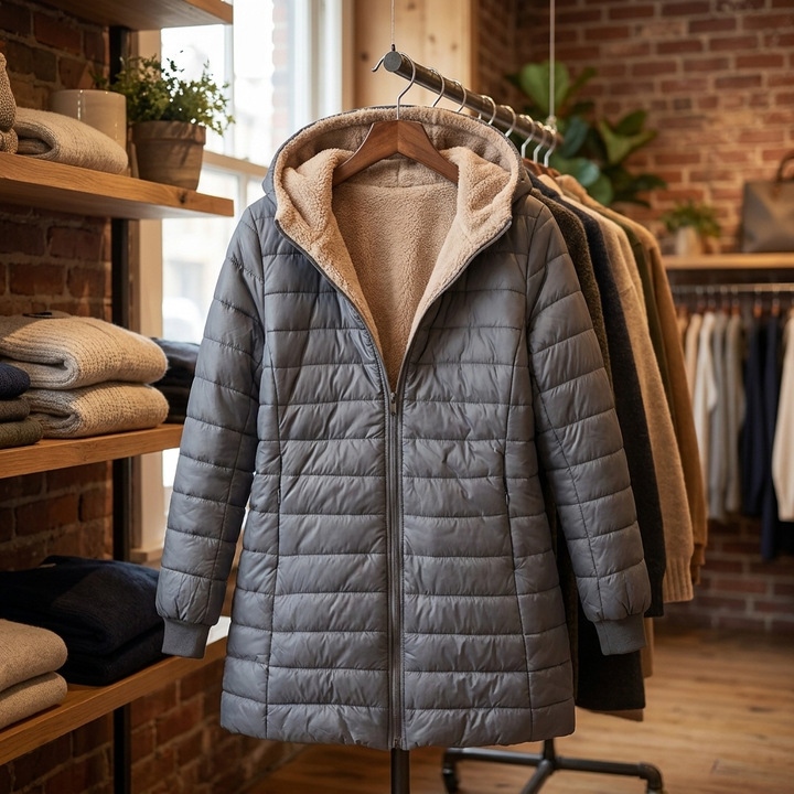 Velora | Mid-Length Hooded Parka – Stylish Insulated Design