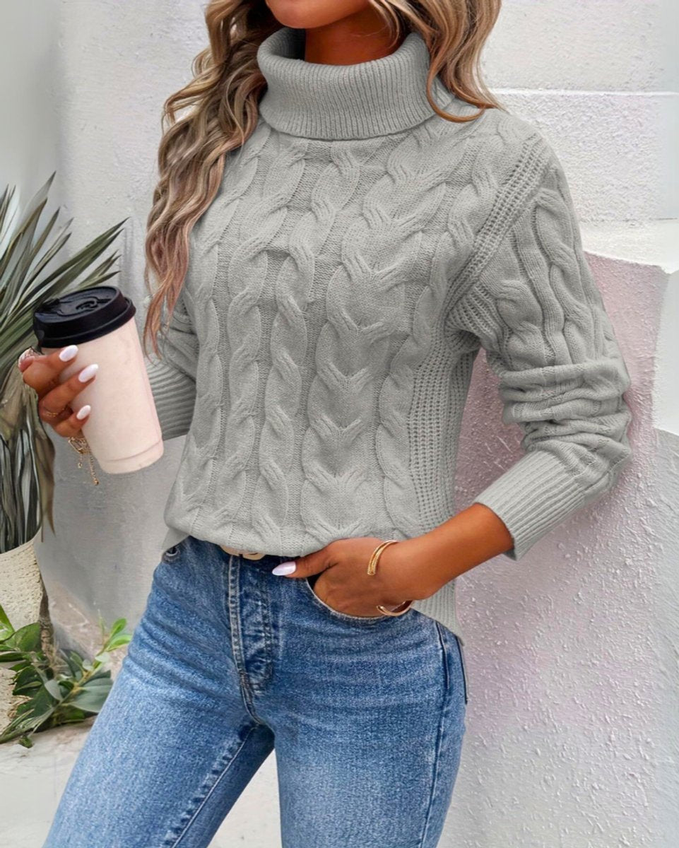 Marie | Turtleneck Sweater – Timeless Cable Knit for Women