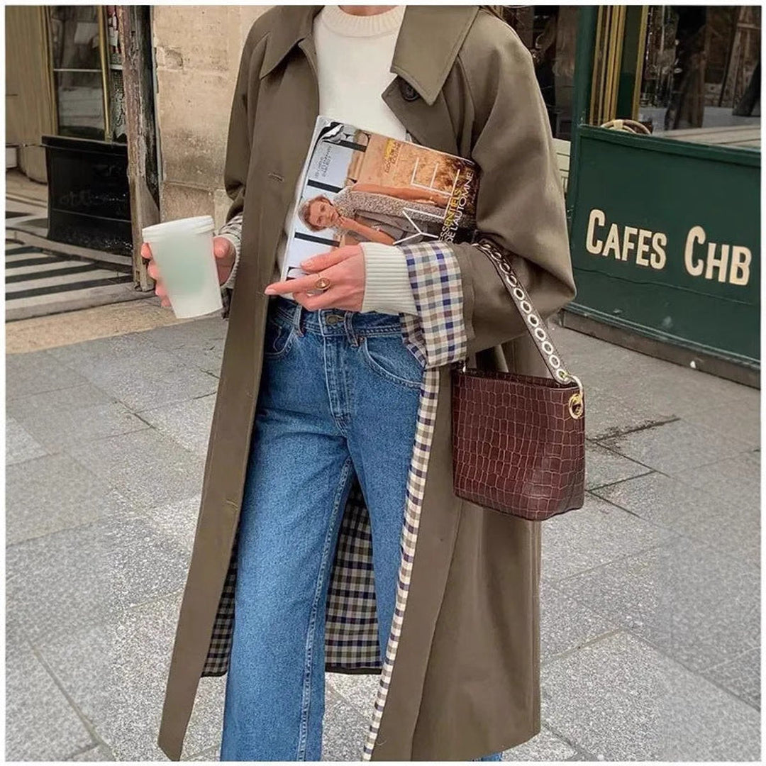 Isla | Stilvoller Oversize-Trenchcoat mit Karomuster für Damen