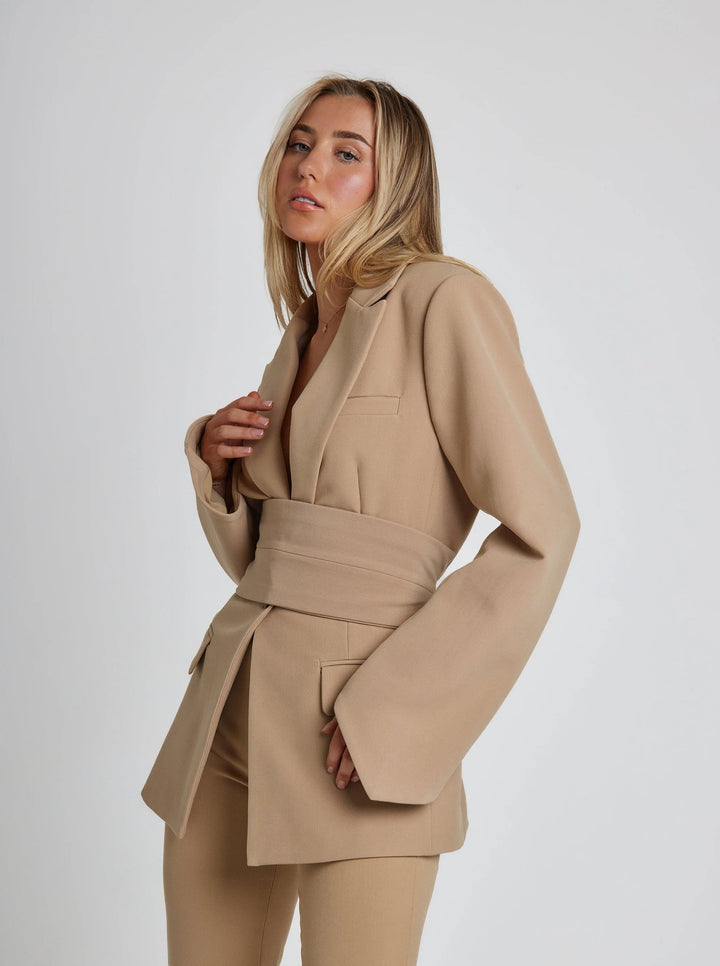 Chloe | Women's Belted Luxe Tailored Blazer