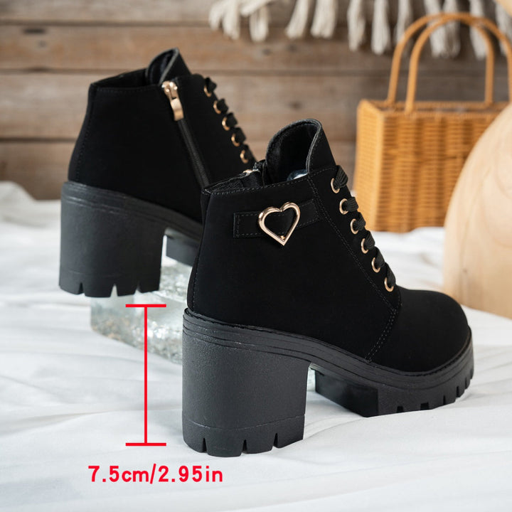 Alurelle | Schicke Schnürstiefeletten mit Blockabsatz für Damen