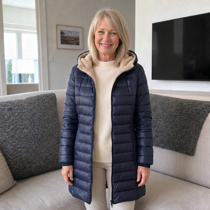 Velora | Mid-Length Hooded Parka – Stylish Insulated Design