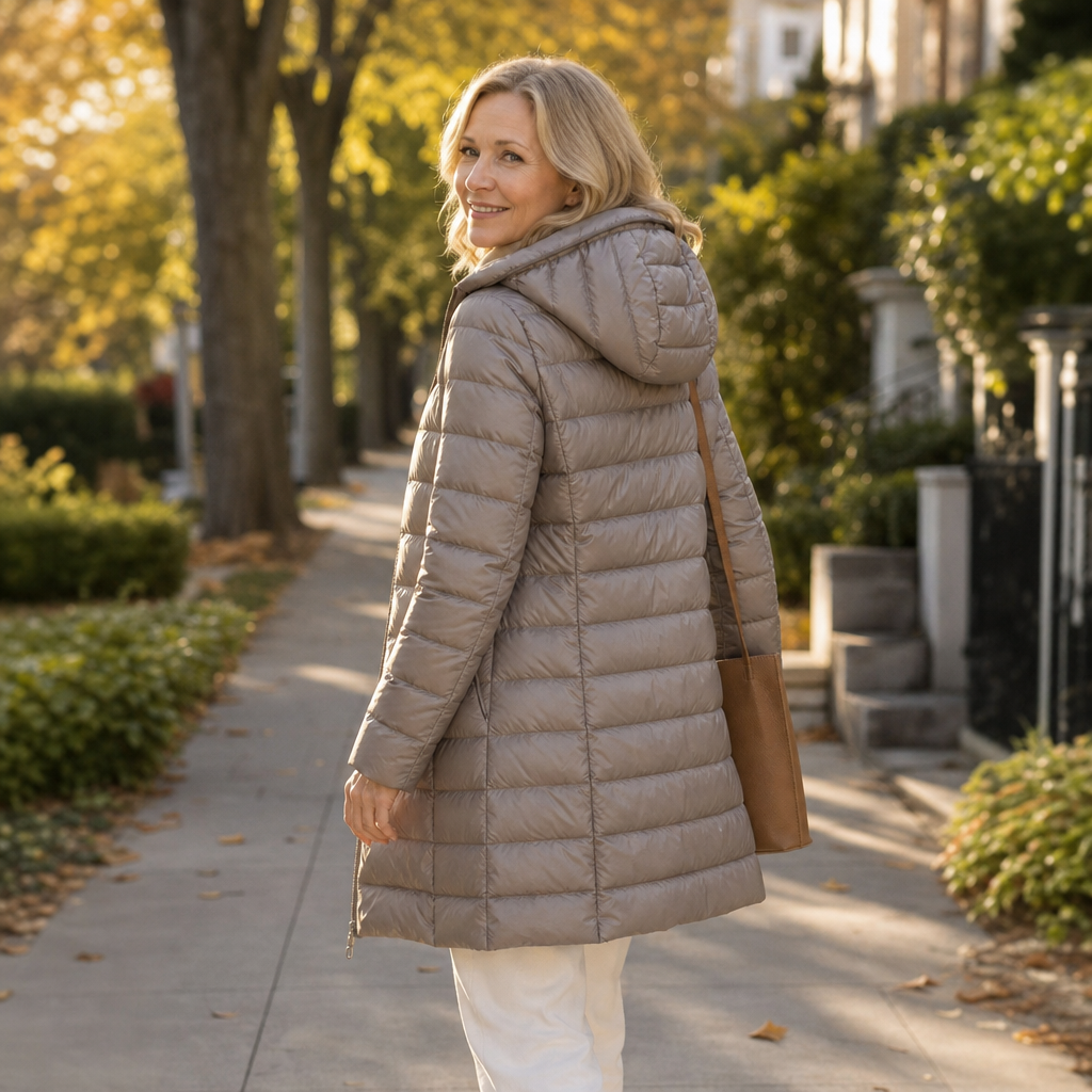Veluna | Long Puffer Coat – Quilted Warmth for Women