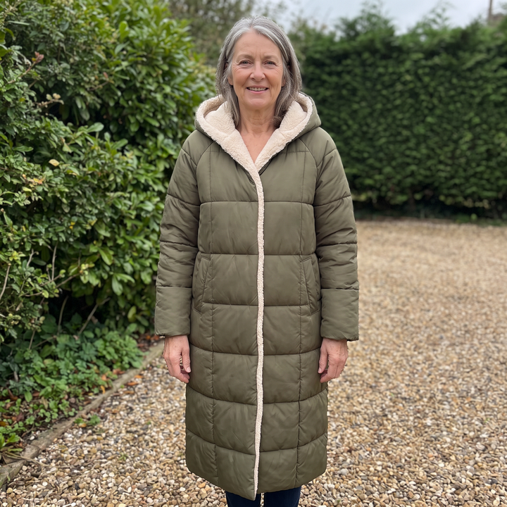 Borga | Longline Puffer Coat – Reversible Design for Women