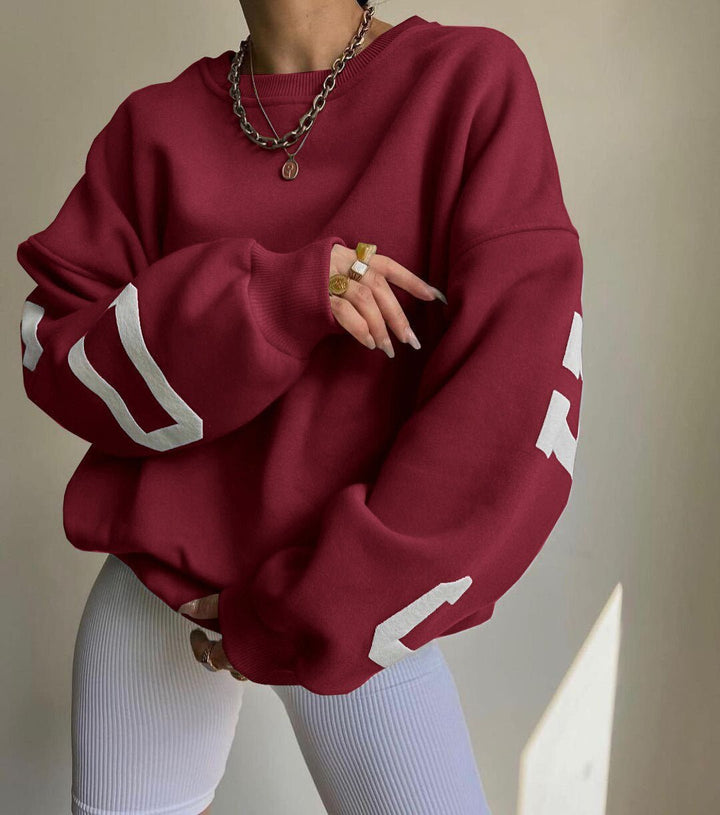 Isalyn | Felpa girocollo casual oversize con interno felpato