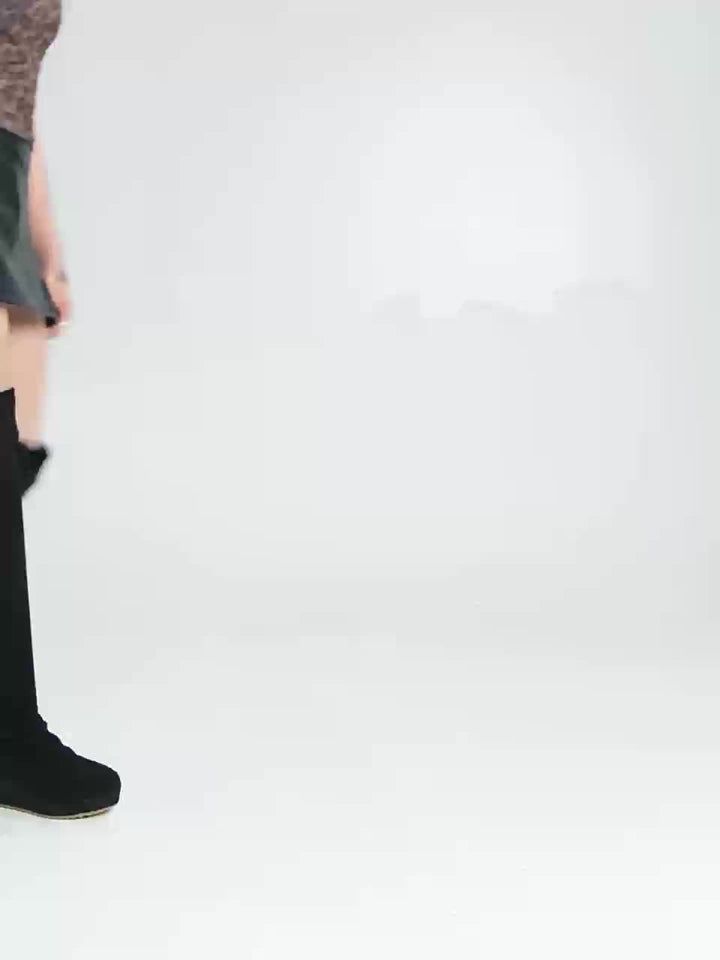 Alvela | Women's Chic Over-the-Knee Stretch Wedge Boots