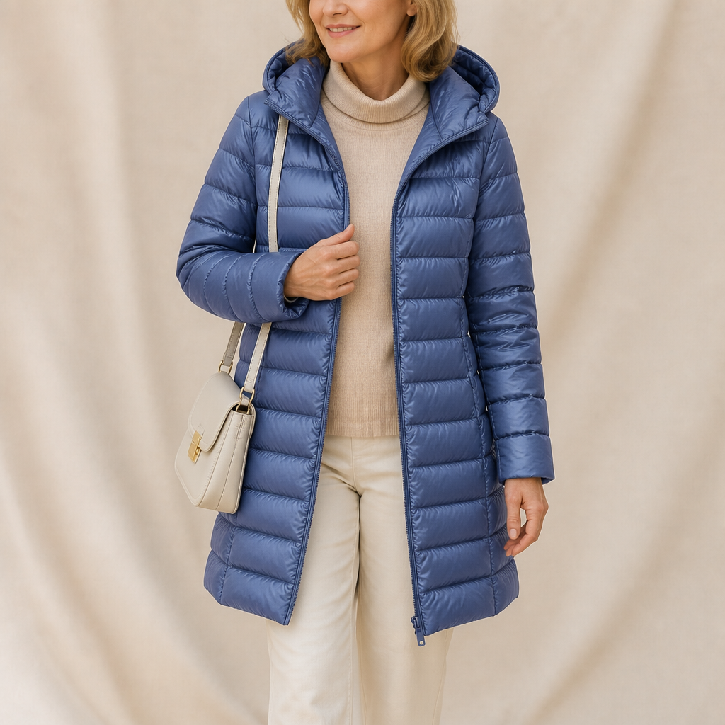 Veluna | Long Puffer Coat – Quilted Warmth for Women