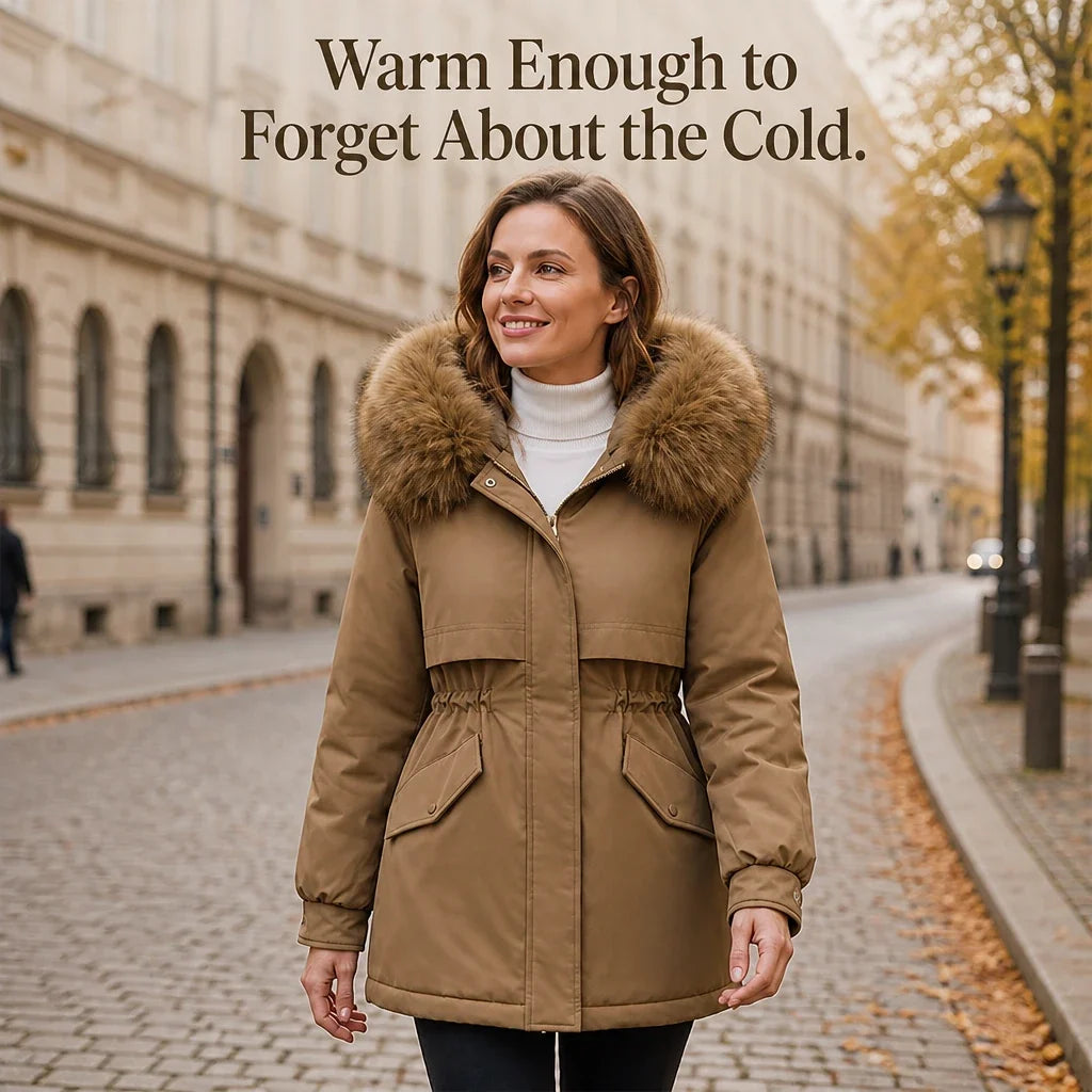 Velora | Plush-Lined Mid-Length Parka – Stylish Warmth for Women