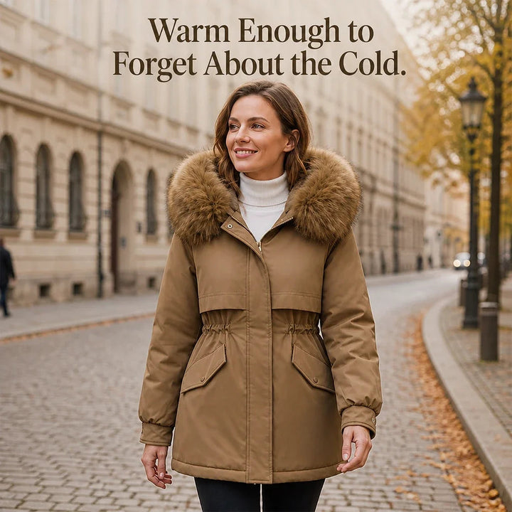 Velora | Plush-Lined Mid-Length Parka – Stylish Warmth for Women