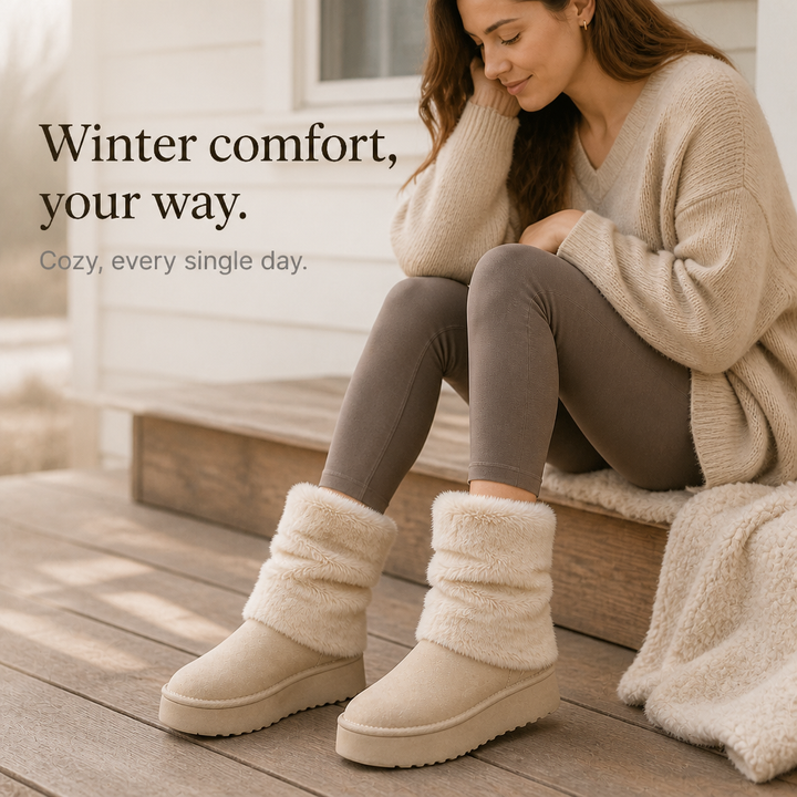 SnugLift | Faux-Fur Mid-Calf Platform Boots for Women – Cozy Winter Style