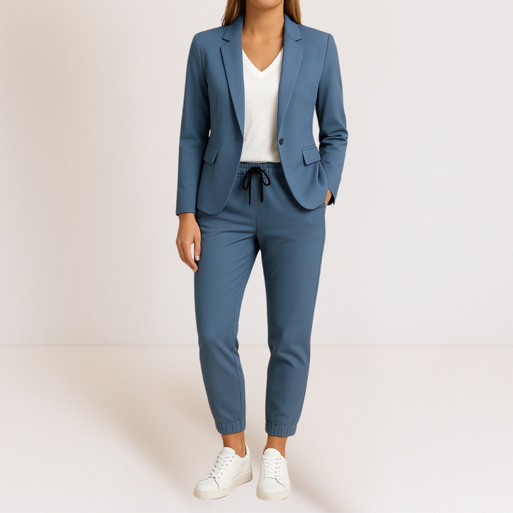 Elena | Women's Elegant Blazer & Tapered Jogger Suit Set