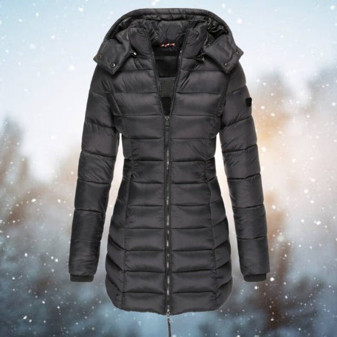 Katrina | Longline Hooded Puffer Coat for Women – Stylish Warmth