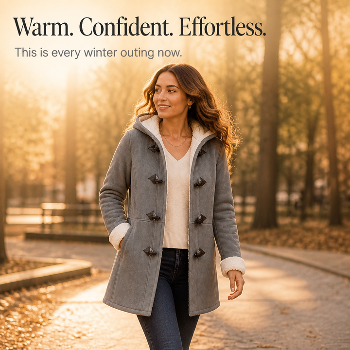 Plushbelle | Faux Shearling Hooded Winter Coat – Cozy Style for Women