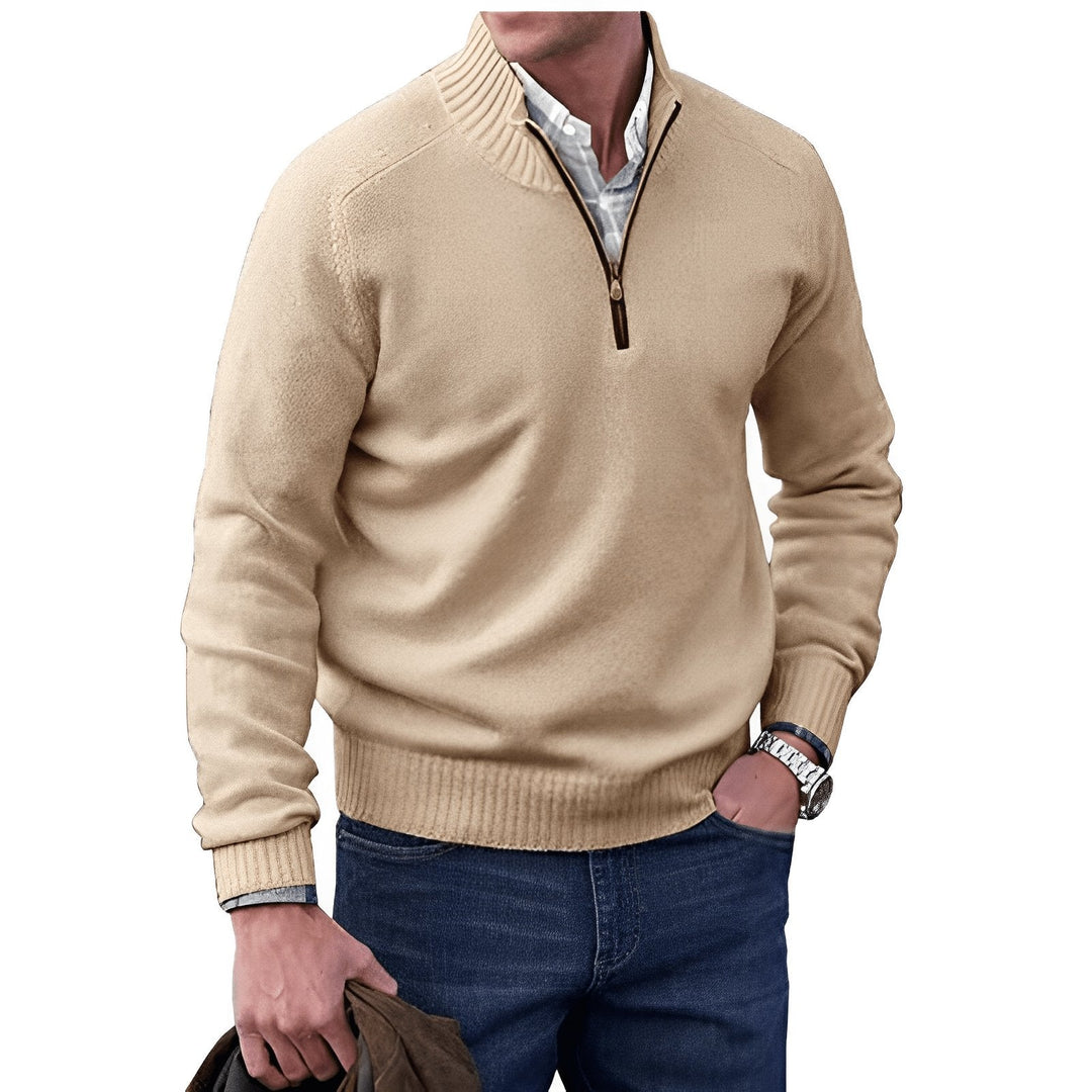 Landon | Maglione in maglia con mezza zip
