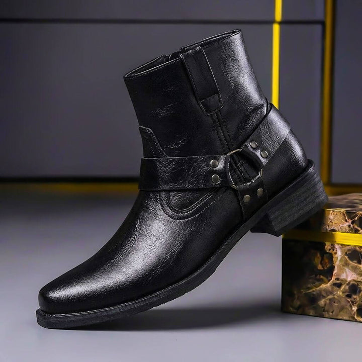 Bennett | Genuine-Leather Harness-Strap Ankle Boots - Image 2