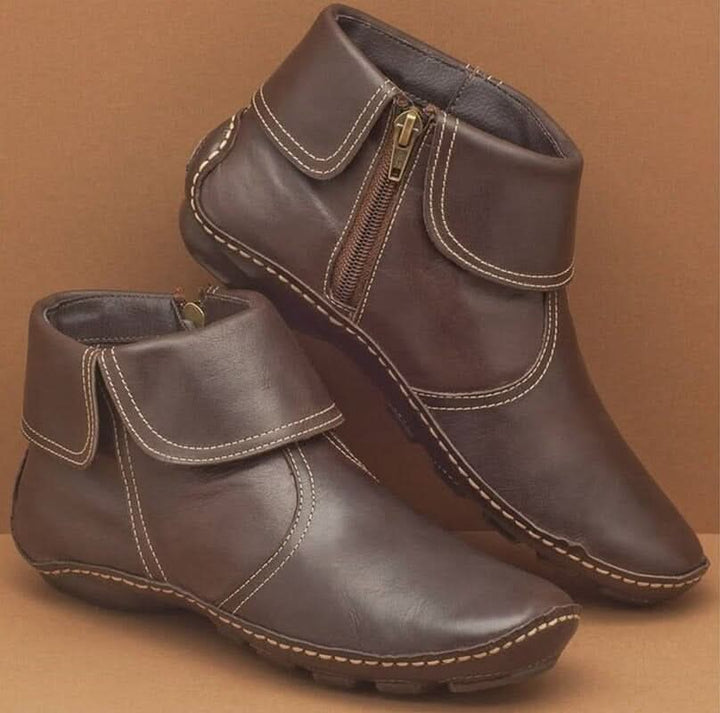 Clara | Waterproof Leather Comfort Ankle Boots with Side Zip - Image 3