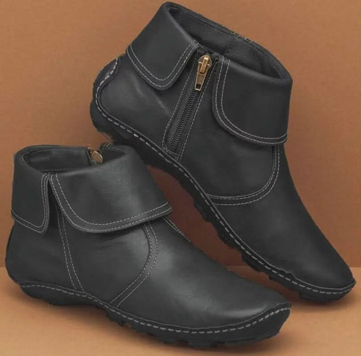 Clara | Waterproof Leather Comfort Ankle Boots with Side Zip - Image 4
