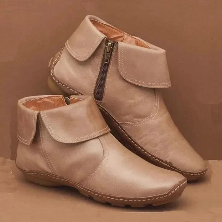 Clara | Waterproof Leather Comfort Ankle Boots with Side Zip - Image 2
