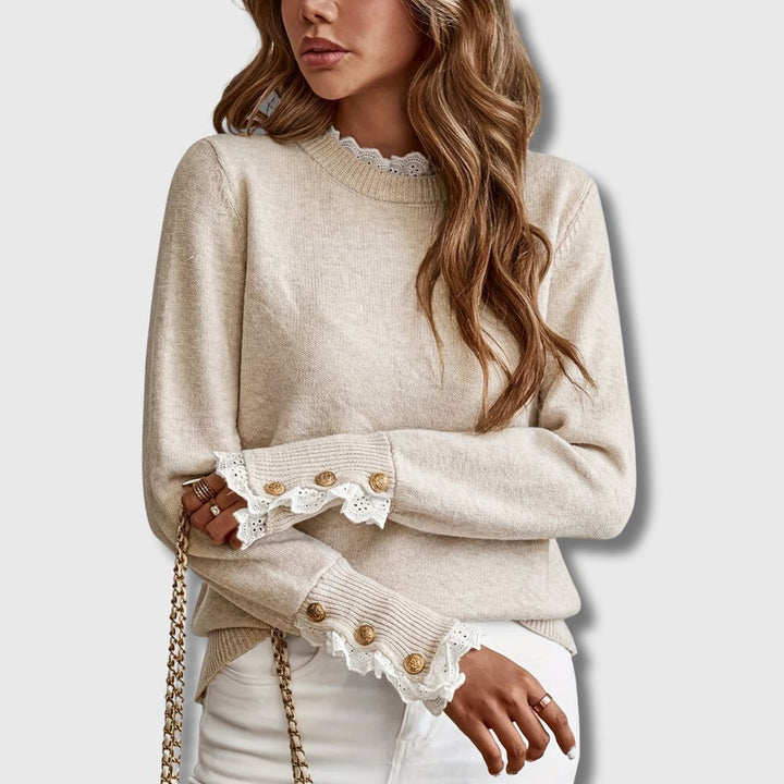 Aveline | Maglione da donna elegante con dettagli in pizzo