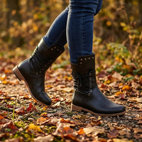 Victoria | Stiefeletten mit Nieten, Schnürung und Reißverschluss hinten