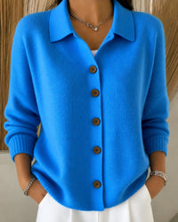 Élodie | Strickjacke mit Polokragen und Rippenmuster