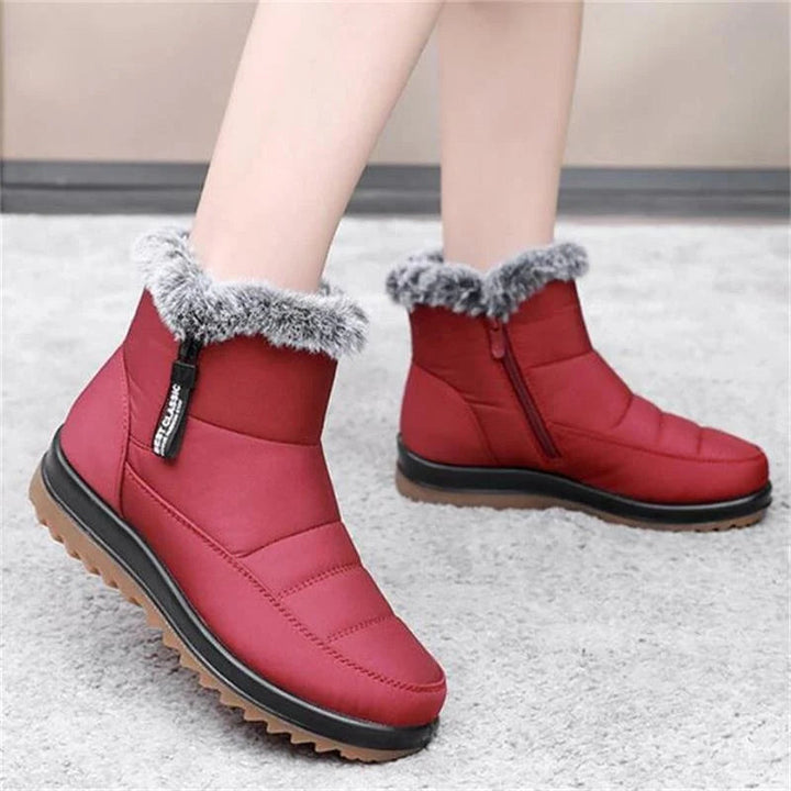 Warmalia | Waterproof Slip-On Snow Boots – Faux Fur-Lined Comfort for Women