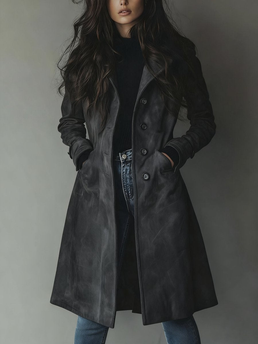 Odette | Women's Elegant Longline Double-Breasted Trench Coat