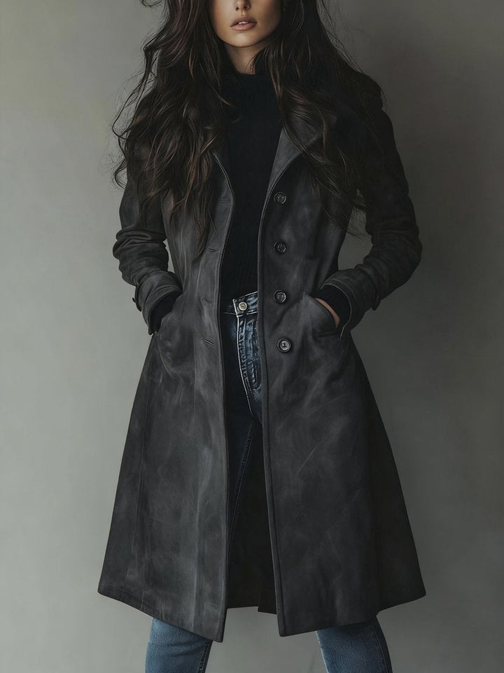 Odette | Women's Elegant Longline Double-Breasted Trench Coat
