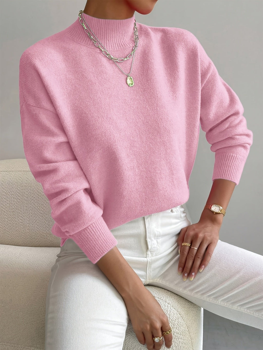 Vivienne | Strickpullover mit Stehkragen