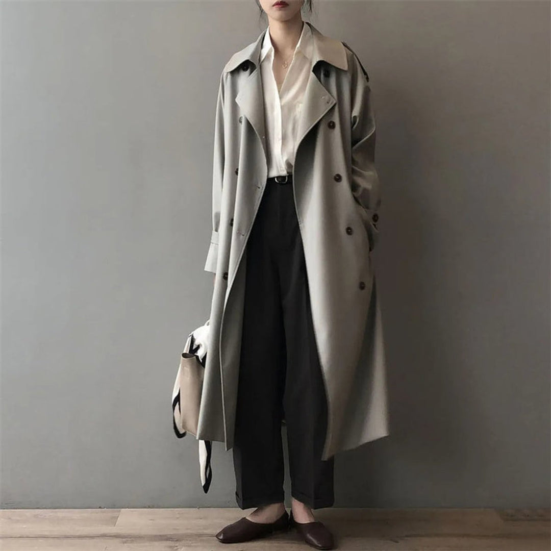 Genevieve | Trench classico lungo da donna, impermeabile e doppiopetto